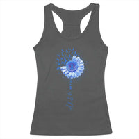 ALS Awareness Racerback Tank Top Blue Ribbon Sunflower ALS Warrior