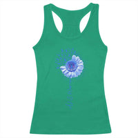ALS Awareness Racerback Tank Top Blue Ribbon Sunflower ALS Warrior