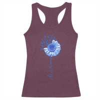 ALS Awareness Racerback Tank Top Blue Ribbon Sunflower ALS Warrior