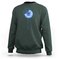 ALS Awareness Sweatshirt Blue Ribbon Sunflower ALS Warrior