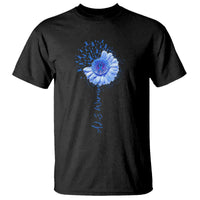 ALS Awareness T Shirt Blue Ribbon Sunflower ALS Warrior