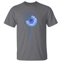 ALS Awareness T Shirt Blue Ribbon Sunflower ALS Warrior