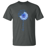 ALS Awareness T Shirt Blue Ribbon Sunflower ALS Warrior