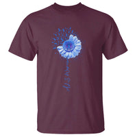 ALS Awareness T Shirt Blue Ribbon Sunflower ALS Warrior