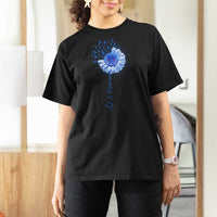 ALS Awareness T Shirt For Women Blue Ribbon Sunflower ALS Warrior