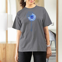 ALS Awareness T Shirt For Women Blue Ribbon Sunflower ALS Warrior