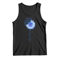 ALS Awareness Tank Top Blue Ribbon Sunflower ALS Warrior