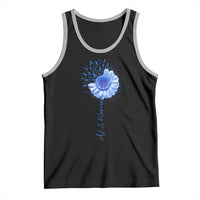 ALS Awareness Tank Top Blue Ribbon Sunflower ALS Warrior