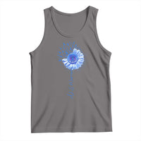 ALS Awareness Tank Top Blue Ribbon Sunflower ALS Warrior