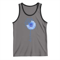 ALS Awareness Tank Top Blue Ribbon Sunflower ALS Warrior