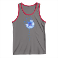 ALS Awareness Tank Top Blue Ribbon Sunflower ALS Warrior