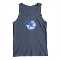 ALS Awareness Tank Top Blue Ribbon Sunflower ALS Warrior