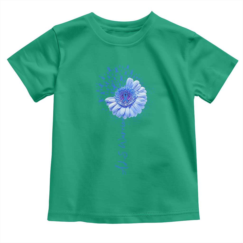 ALS Awareness Toddler T Shirt Blue Ribbon Sunflower ALS Warrior