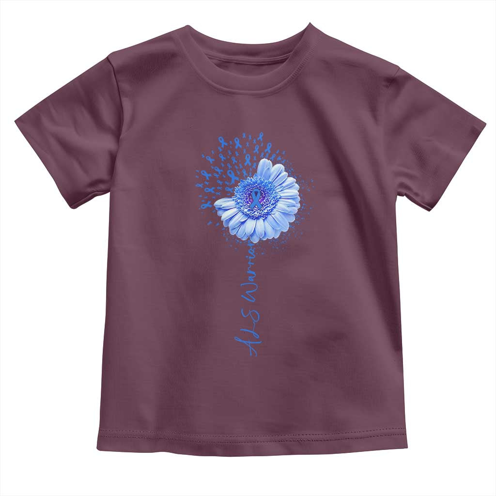 ALS Awareness Toddler T Shirt Blue Ribbon Sunflower ALS Warrior