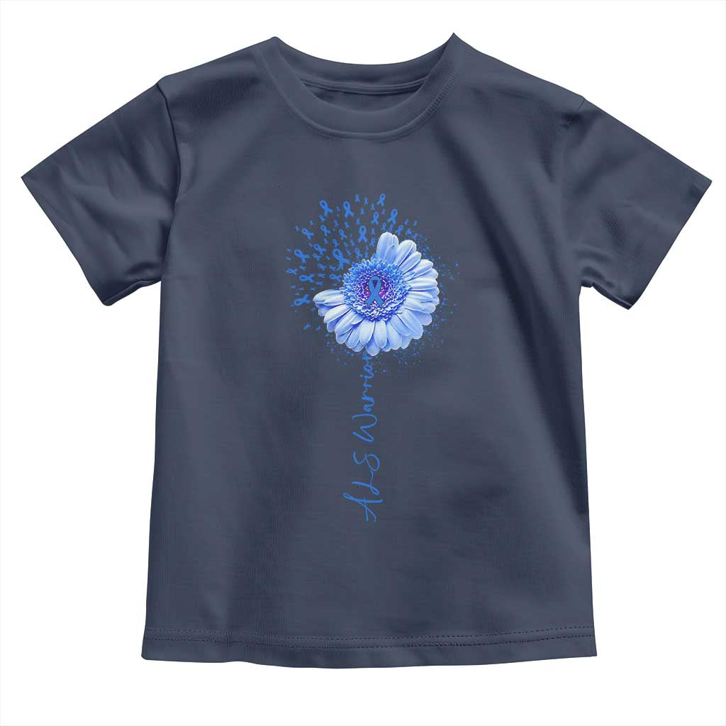 ALS Awareness Toddler T Shirt Blue Ribbon Sunflower ALS Warrior