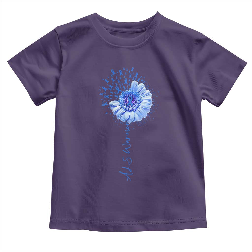 ALS Awareness Toddler T Shirt Blue Ribbon Sunflower ALS Warrior