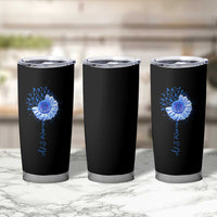 ALS Awareness Tumbler Cup Blue Ribbon Sunflower ALS Warrior
