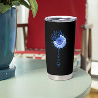 ALS Awareness Tumbler Cup Blue Ribbon Sunflower ALS Warrior
