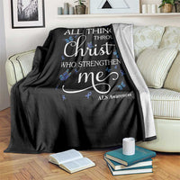 ALS Awareness Throw Blanket I Can Do All Things Through Christ Butterfly Bible Verse Motivational
