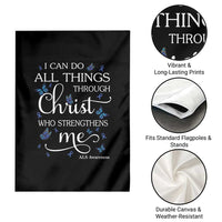 ALS Awareness Garden Flag I Can Do All Things Through Christ Butterfly Bible Verse Motivational