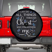 ALS Awareness Spare Tire Cover I Can Do All Things Through Christ Butterfly Bible Verse Motivational