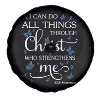 ALS Awareness Spare Tire Cover I Can Do All Things Through Christ Butterfly Bible Verse Motivational