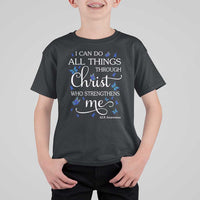 ALS Awareness T Shirt For Kid I Can Do All Things Through Christ Butterfly Bible Verse Motivational