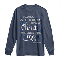 ALS Awareness Long Sleeve Shirt I Can Do All Things Through Christ Butterfly Bible Verse Motivational