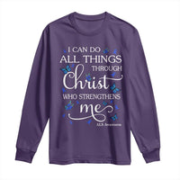 ALS Awareness Long Sleeve Shirt I Can Do All Things Through Christ Butterfly Bible Verse Motivational