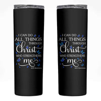 ALS Awareness Skinny Tumbler I Can Do All Things Through Christ Butterfly Bible Verse Motivational