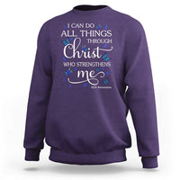 ALS Awareness Sweatshirt I Can Do All Things Through Christ Butterfly Bible Verse Motivational