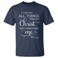 ALS Awareness T Shirt I Can Do All Things Through Christ Butterfly Bible Verse Motivational