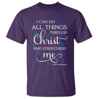 ALS Awareness T Shirt I Can Do All Things Through Christ Butterfly Bible Verse Motivational