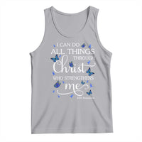 ALS Awareness Tank Top I Can Do All Things Through Christ Butterfly Bible Verse Motivational