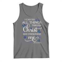 ALS Awareness Tank Top I Can Do All Things Through Christ Butterfly Bible Verse Motivational