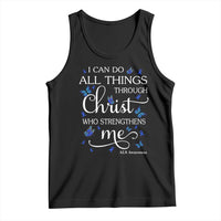 ALS Awareness Tank Top I Can Do All Things Through Christ Butterfly Bible Verse Motivational