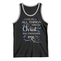 ALS Awareness Tank Top I Can Do All Things Through Christ Butterfly Bible Verse Motivational