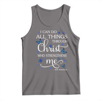 ALS Awareness Tank Top I Can Do All Things Through Christ Butterfly Bible Verse Motivational