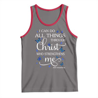 ALS Awareness Tank Top I Can Do All Things Through Christ Butterfly Bible Verse Motivational