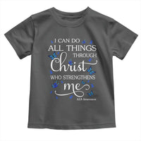 ALS Awareness Toddler T Shirt I Can Do All Things Through Christ Butterfly Bible Verse Motivational