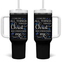ALS Awareness Tumbler With Handle I Can Do All Things Through Christ Butterfly Bible Verse Motivational