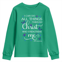 ALS Awareness Youth Sweatshirt I Can Do All Things Through Christ Butterfly Bible Verse Motivational
