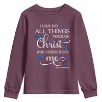ALS Awareness Youth Sweatshirt I Can Do All Things Through Christ Butterfly Bible Verse Motivational