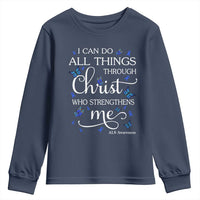 ALS Awareness Youth Sweatshirt I Can Do All Things Through Christ Butterfly Bible Verse Motivational