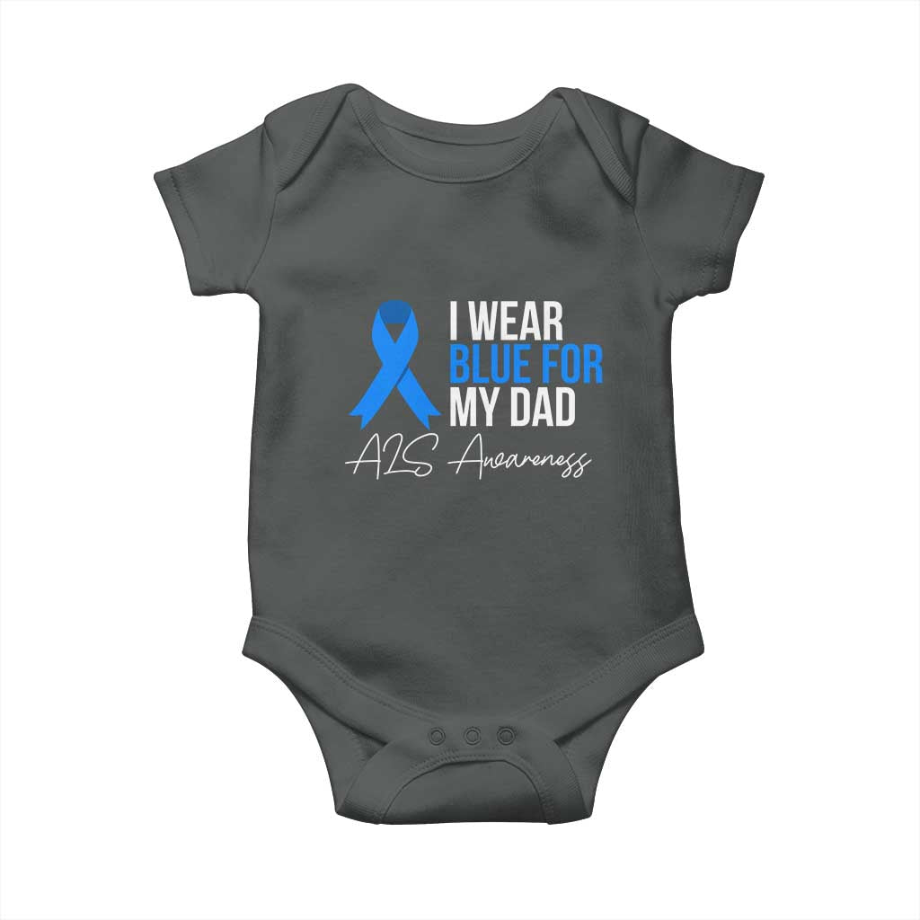 I Wear Blue For My Dad ALS Awareness Baby Onesie