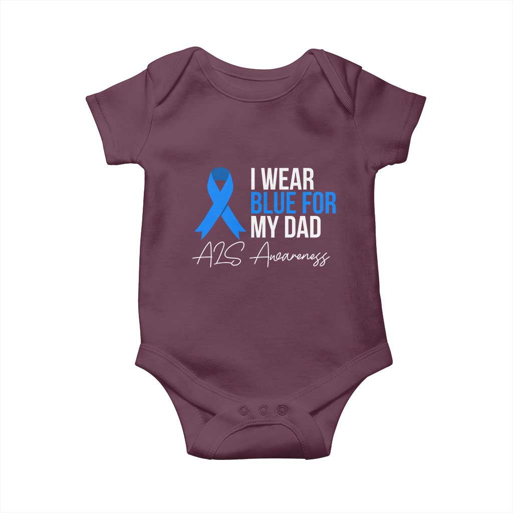 I Wear Blue For My Dad ALS Awareness Baby Onesie