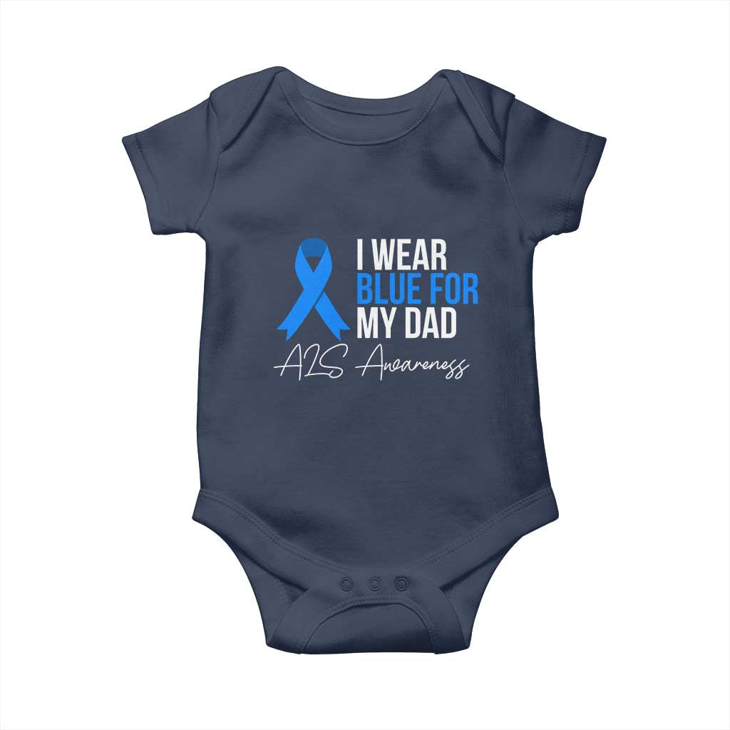 I Wear Blue For My Dad ALS Awareness Baby Onesie