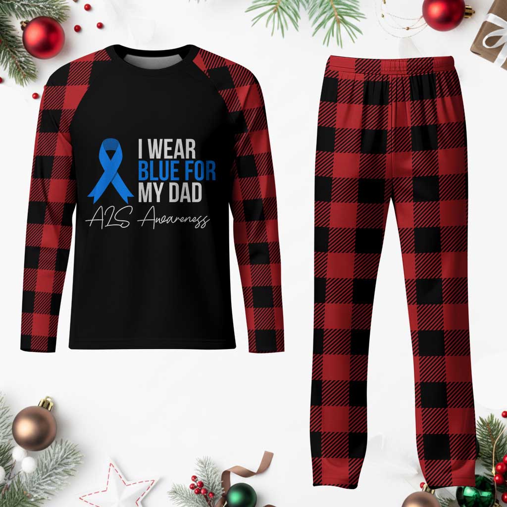 I Wear Blue For My Dad ALS Awareness Plaid Pajama Set
