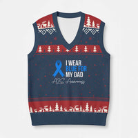 I Wear Blue For My Dad ALS Awareness V-Neck Knit Sweater Vest