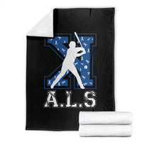 ALS Awareness Throw Blanket Baseball Strike Out ALS Support